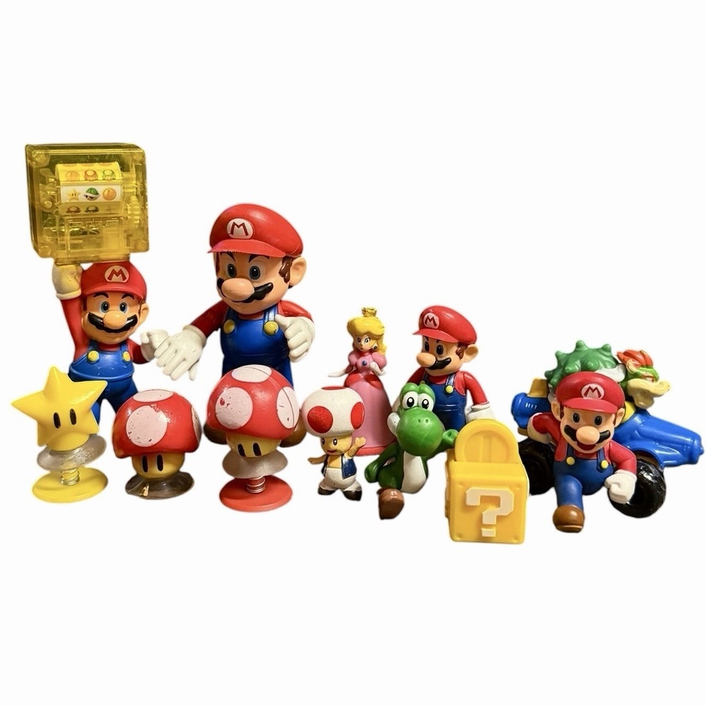 Super Mario Bros Nintendo Figurines Lot Bundle Jakks Posable Mario‎ Yoshi Peach
